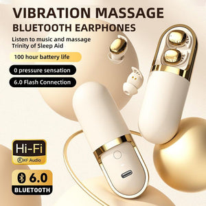 Vibration Massage Bluetooth Headphones with Compact Case