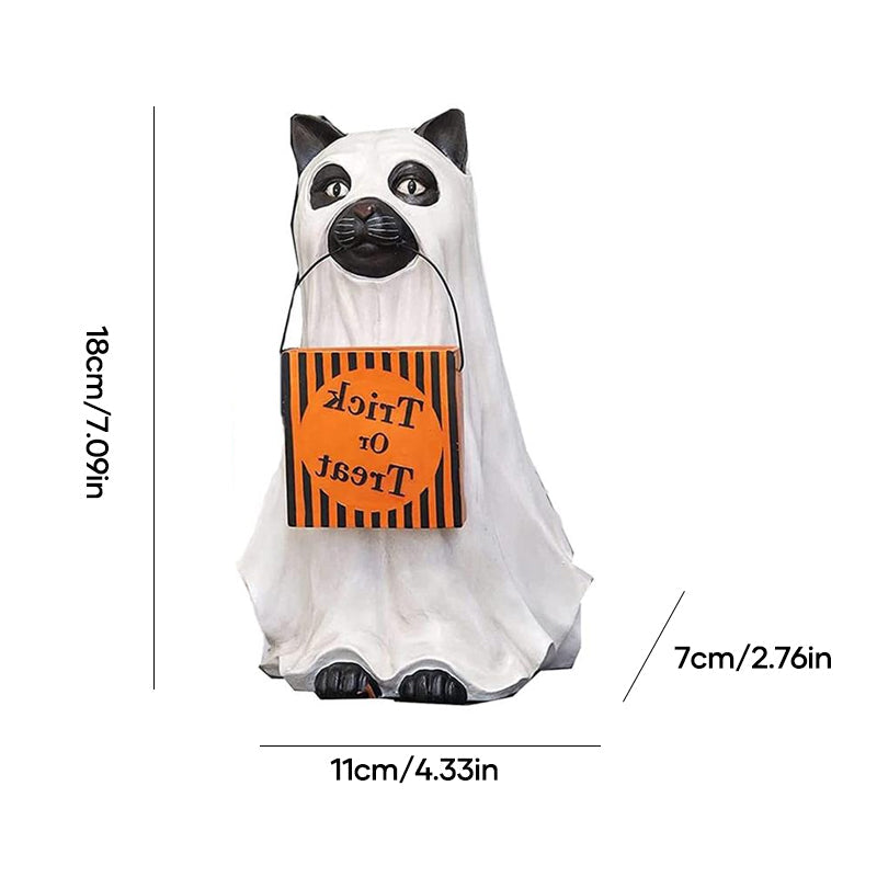 Halloween Pumpkin Ghost Candy Bowl Holder