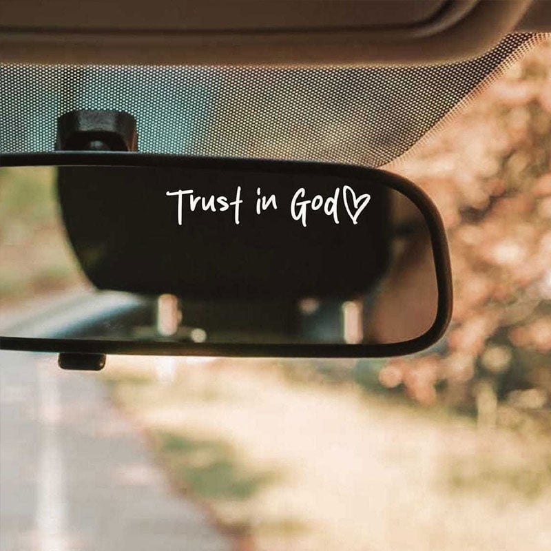 Trust in God Car Rearview Mirror Sticker
