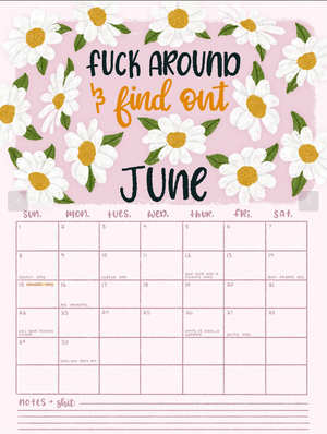HERE WE FUCKING GO AGAIN 2025 CALENDAR