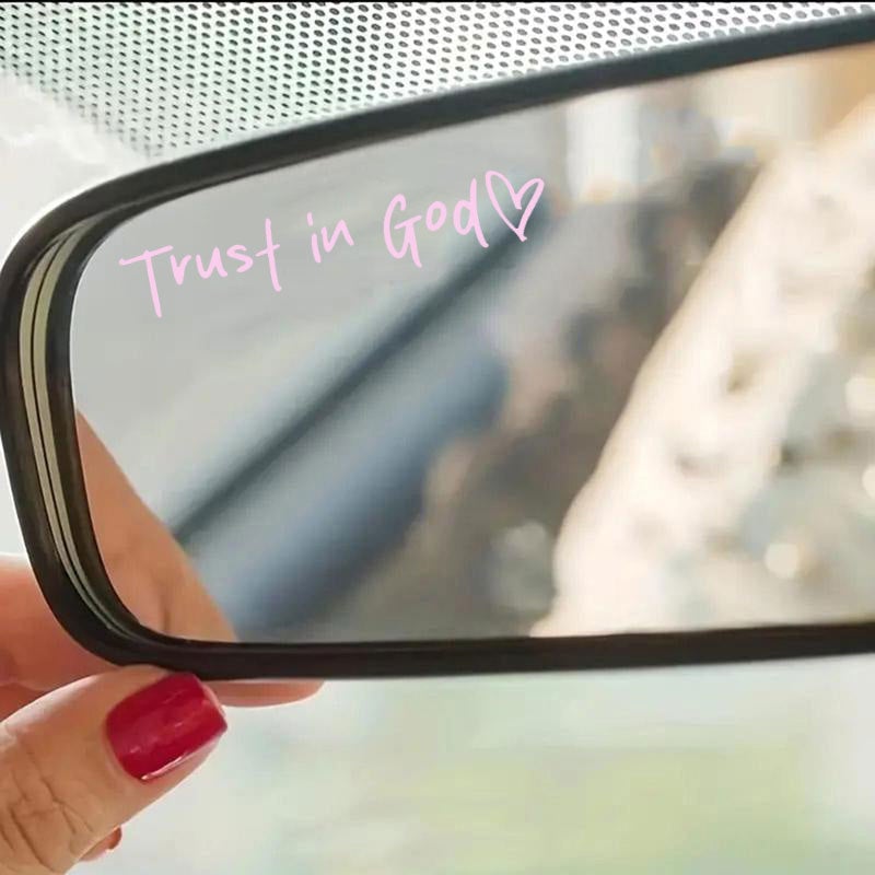 Trust in God Car Rearview Mirror Sticker