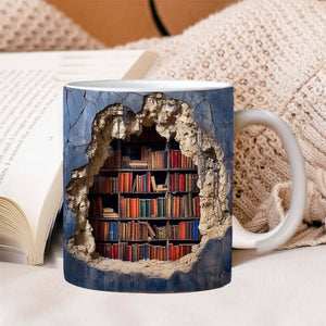 3D Bookshelves Hole In A Wall Mug