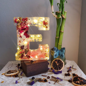 Dried Flower Letters Night Light