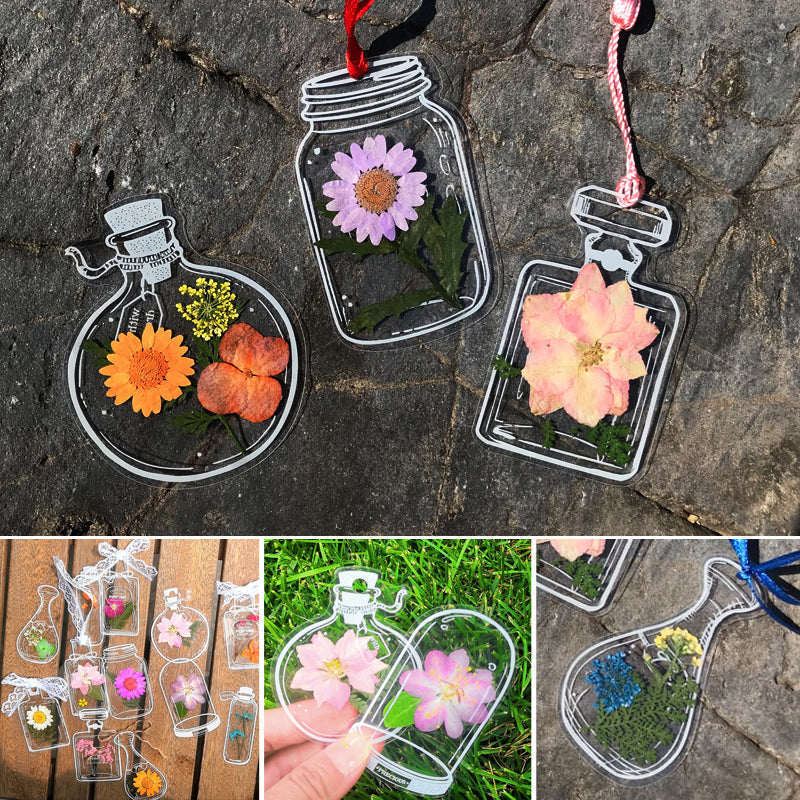 🌸DIY Transparent Dried Flower Bookmark: Let nature decorate your pages!