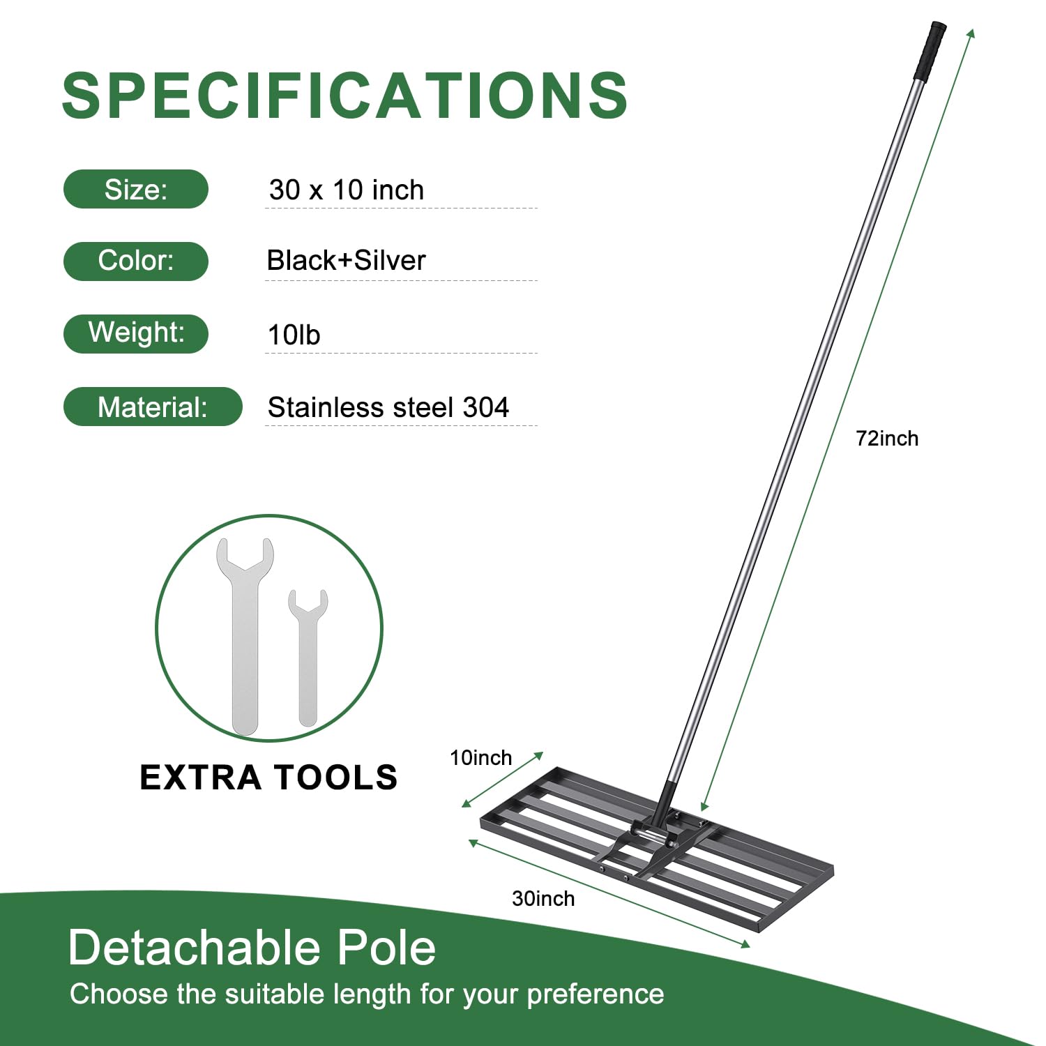Sakerplus Lawn Leveling Rake (Only Deliver to the US)