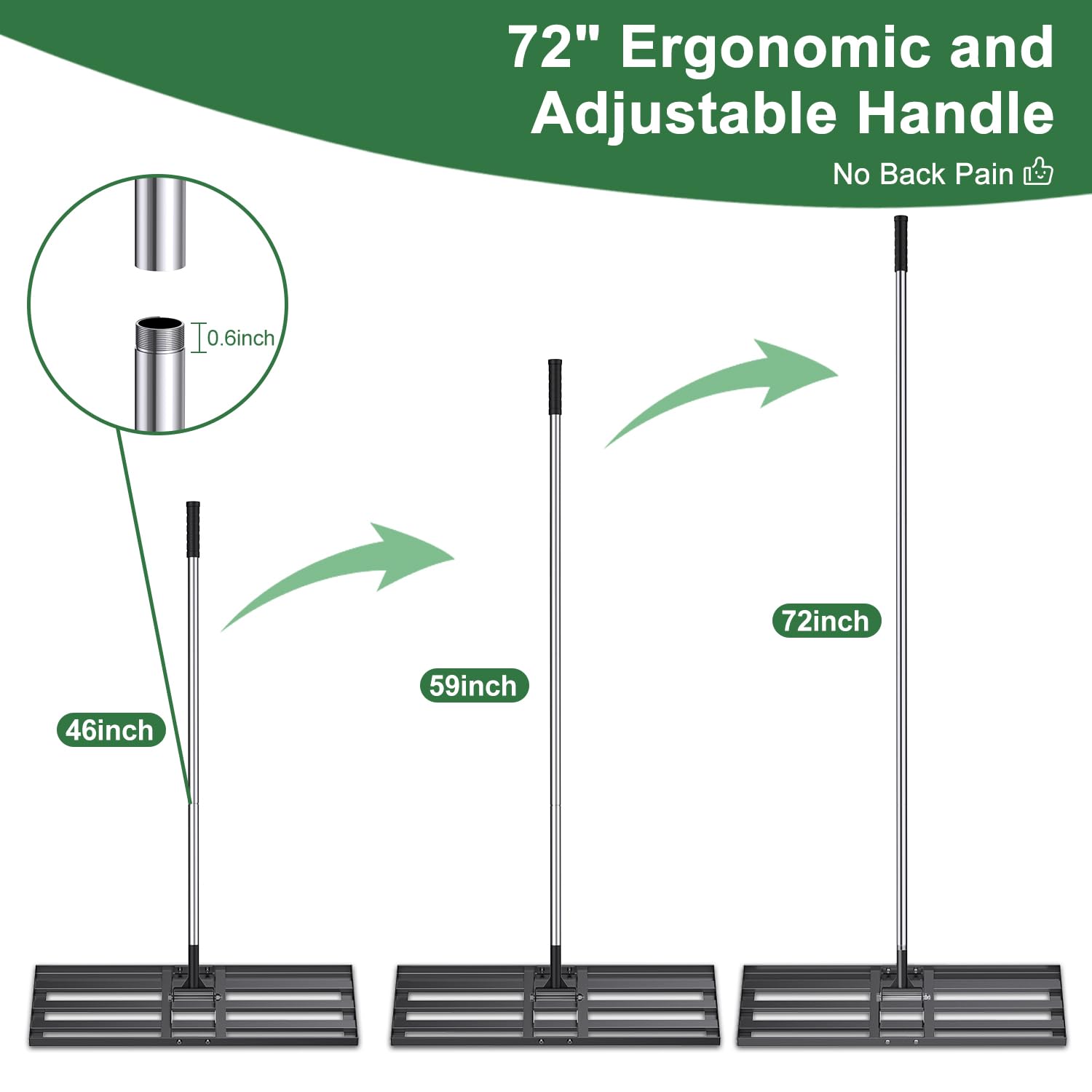 Sakerplus Lawn Leveling Rake (Only Deliver to the US)