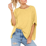 Round Neckline Oversized Midi Length Boxy Tee