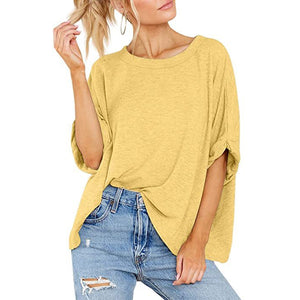 Round Neckline Oversized Midi Length Boxy Tee