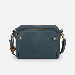 Three-Layer Leather Crossbody Shoulder & Clutch Bag