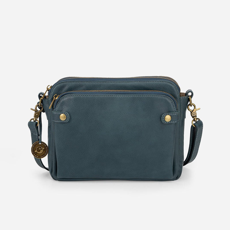 Three-Layer Leather Crossbody Shoulder & Clutch Bag