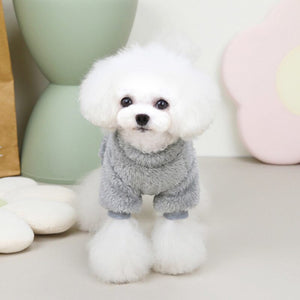 Fleece Pet Elastic Jumpsuit with Pull Ring
