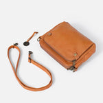 Three-Layer Leather Crossbody Shoulder & Clutch Bag