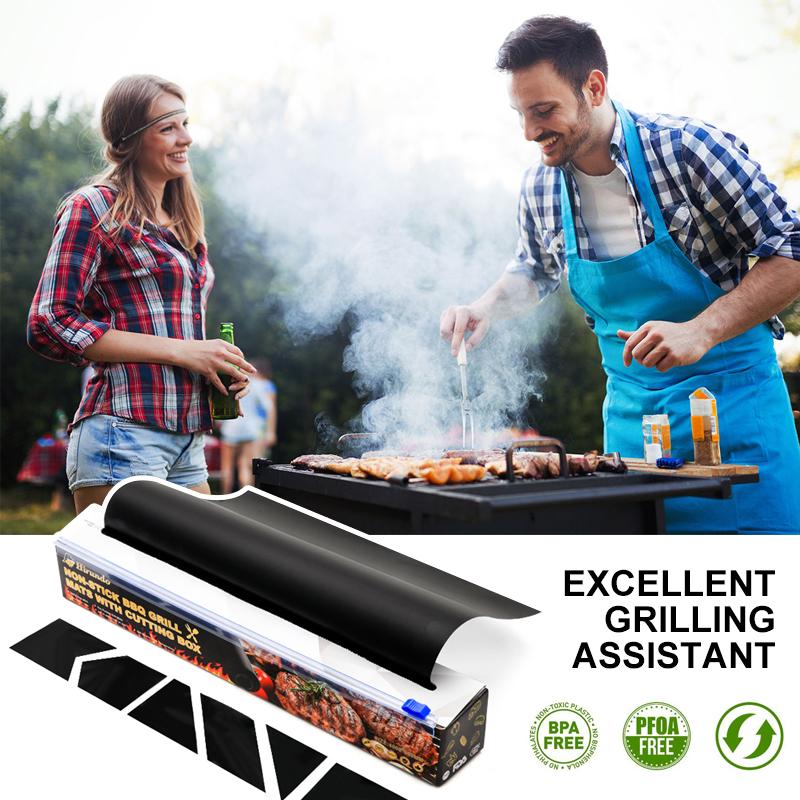 Non-Stick BBQ Grill Mats  with cutting box