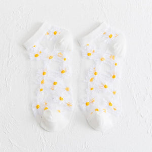 Translucent Daisy Socks, 5 pairs