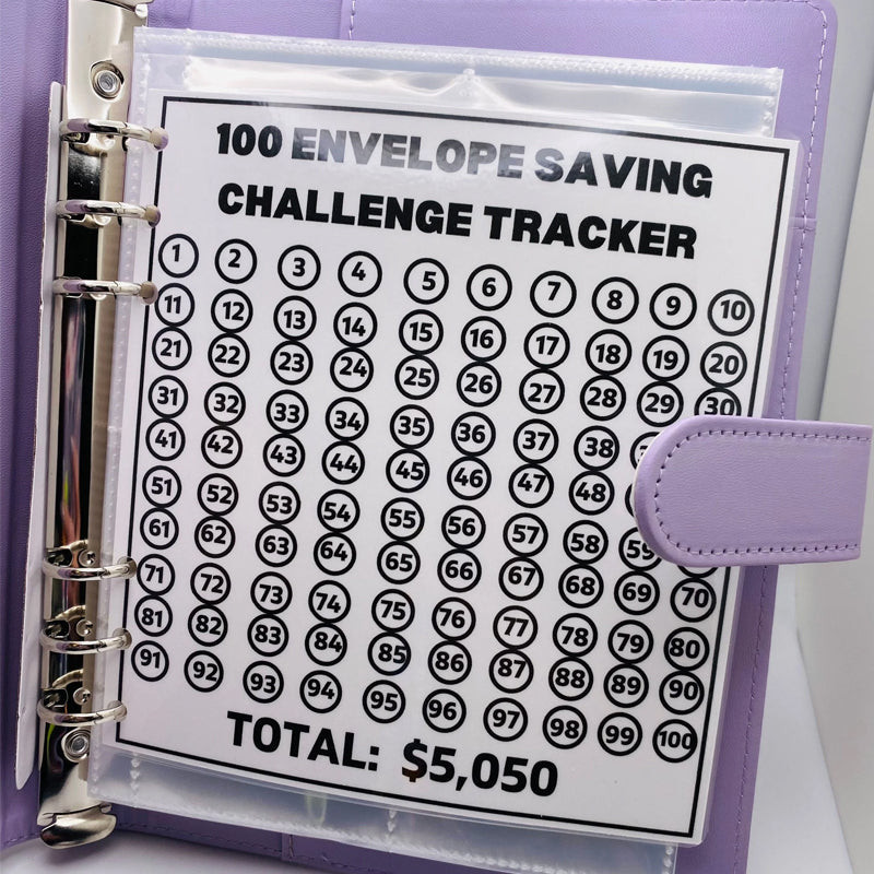 100 Envelope Challenge Binder-Customizable with mix-and-match colors