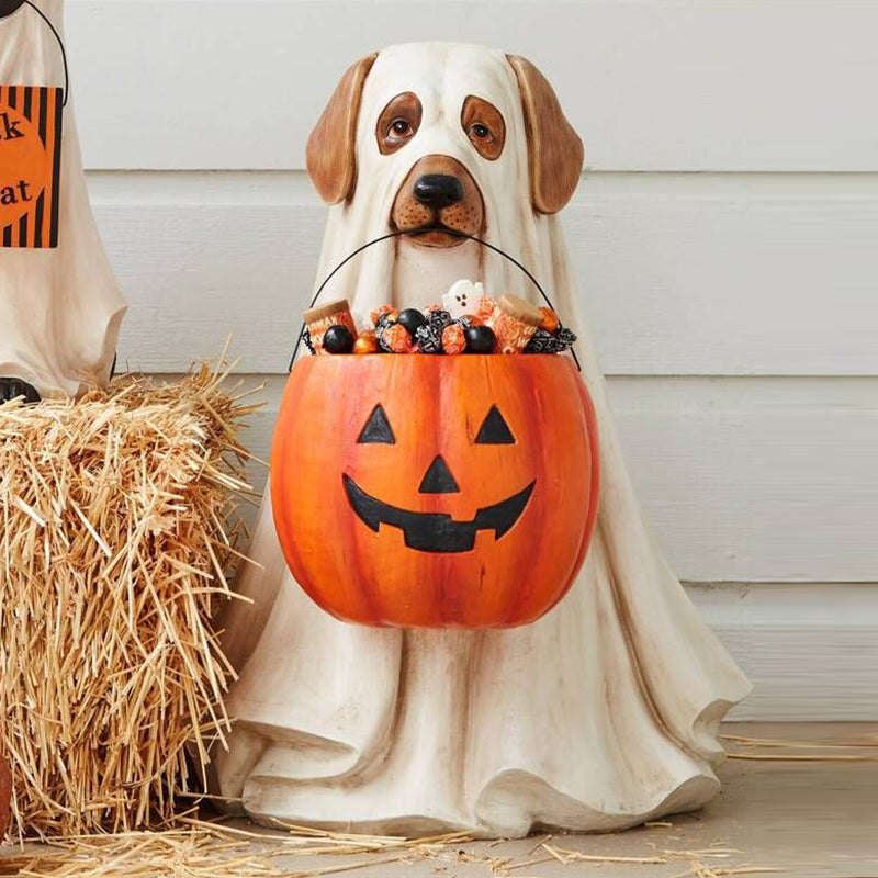 Halloween Pumpkin Ghost Candy Bowl Holder