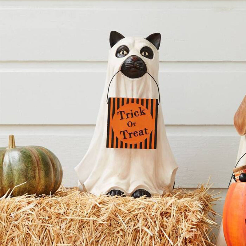 Halloween Pumpkin Ghost Candy Bowl Holder