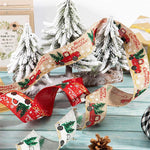 Christmas Ribbon Printed Burlap Ribbons For Gift Wrapping
