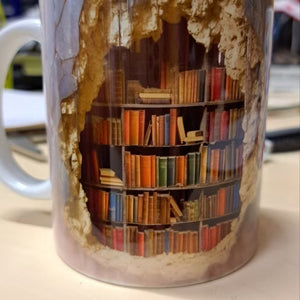 3D Bookshelves Hole In A Wall Mug