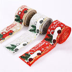 Christmas Ribbon Printed Burlap Ribbons For Gift Wrapping