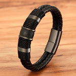 Stainless Steel Leather Cord Bracelet
