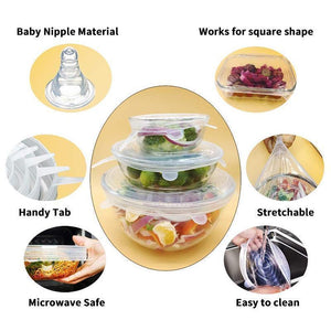 Stretchable Food Silicone Lid, 6 pieces/set