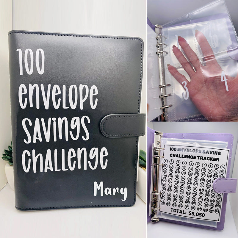 100 Envelope Challenge Binder-Customizable with mix-and-match colors