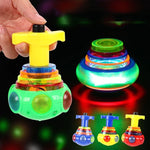 LED Light Up Flashing UFO Spinning Tops