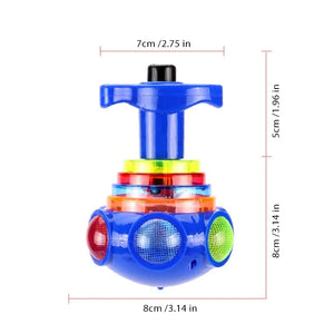 LED Light Up Flashing UFO Spinning Tops