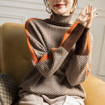 Contrast Sleeve Turtleneck