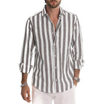 Men's Striped Button Long Sleeve Shirt