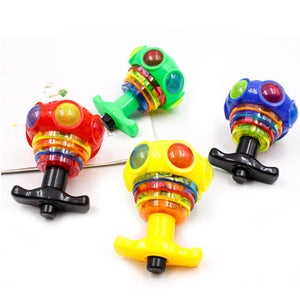 LED Light Up Flashing UFO Spinning Tops