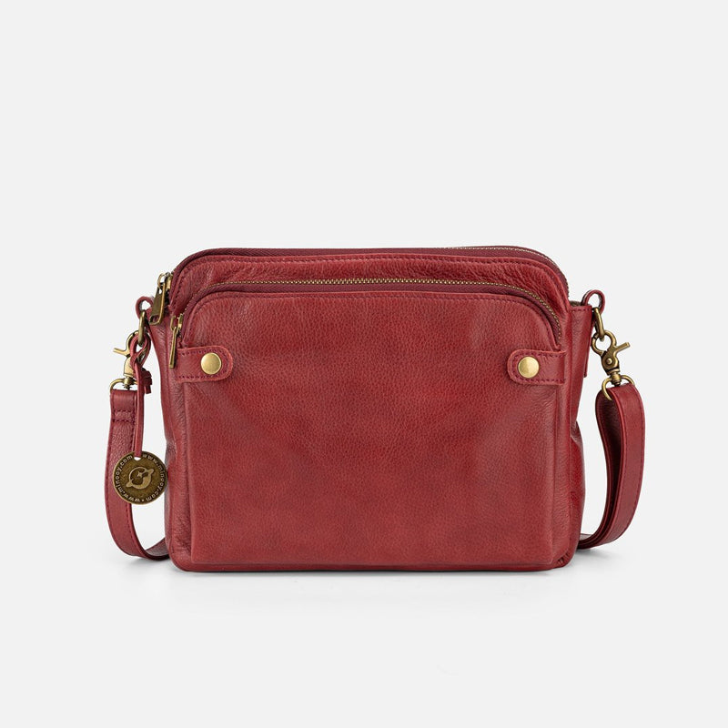 Three-Layer Leather Crossbody Shoulder & Clutch Bag