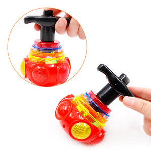 LED Light Up Flashing UFO Spinning Tops