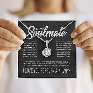 To My Soulmate Sparkling Round Created Necklace