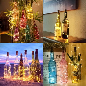 LED Wine Bottle Lights Cork Night Light DIY Decor Lift - 5PCS