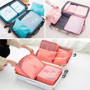 6 Pieces Portable Luggage Packing Cubes