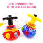 LED Light Up Flashing UFO Spinning Tops