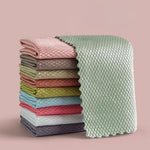 Fish Scale Microfiber Polishing Cleaning Cloth 5 Pcs