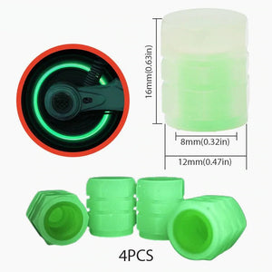 Universal Fluorescent Tire Valve Caps (4 PCS/Set)