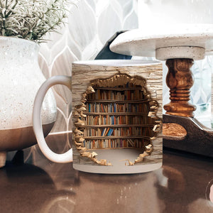 3D Bookshelves Hole In A Wall Mug