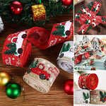 Christmas Ribbon Printed Burlap Ribbons For Gift Wrapping
