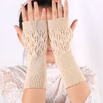 Warmers Knit Mittens Half Finger Gloves