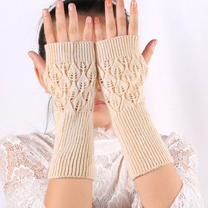 Warmers Knit Mittens Half Finger Gloves