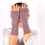 Warmers Knit Mittens Half Finger Gloves